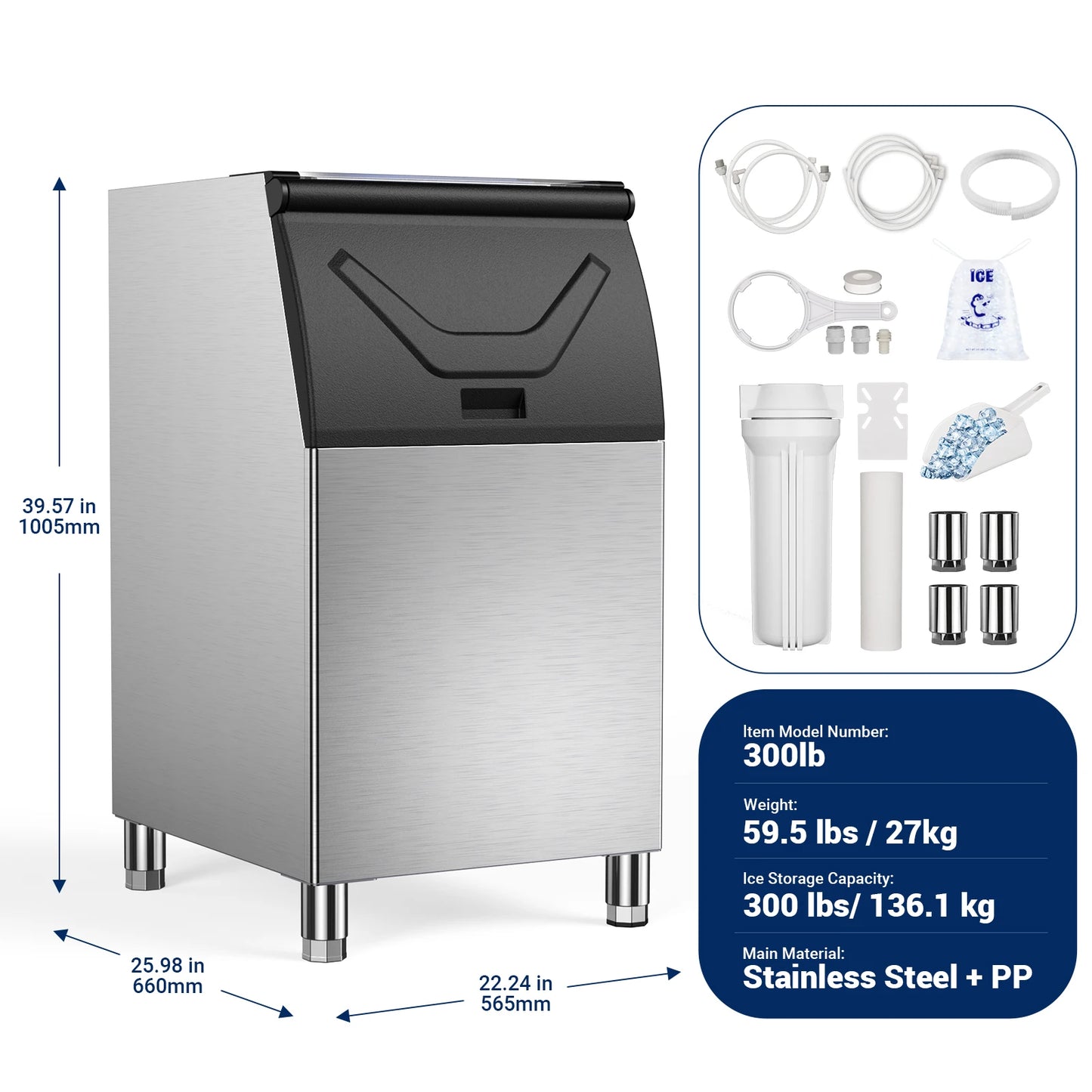 SHICUO Commercial Ice Maker 580 Lbs Per 24h High Capacity