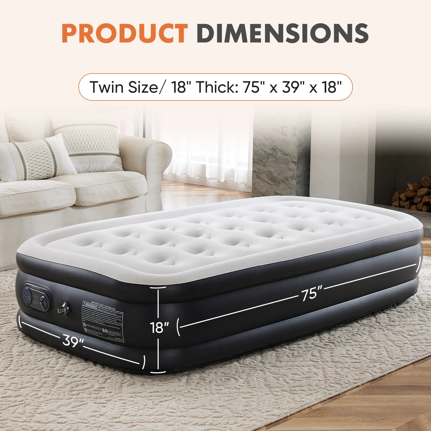 MCQ Air Mattress With Built In Pump Non Slip Camping
