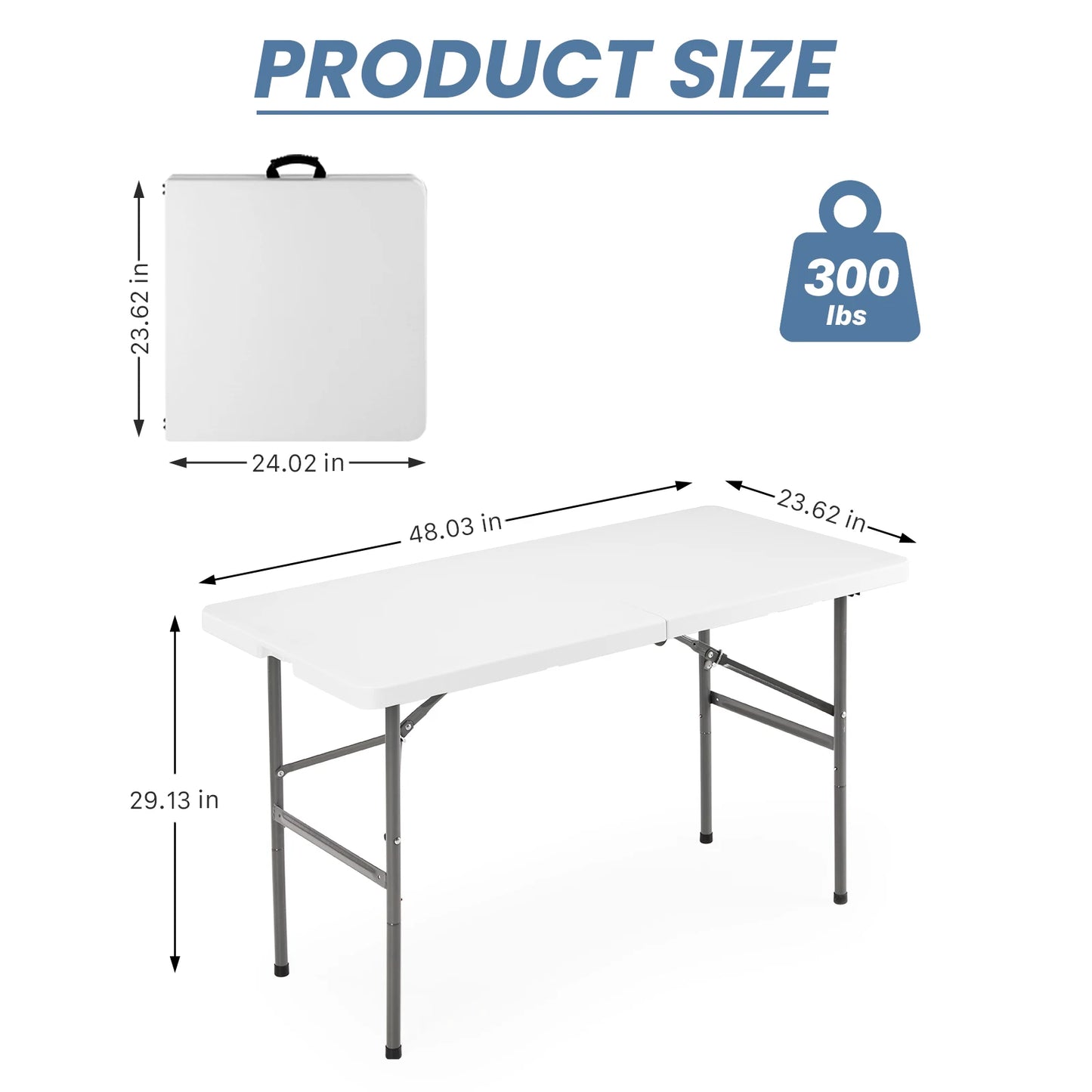 JHK Portable Folding Camping Table Heavy Duty With Carrying Handle