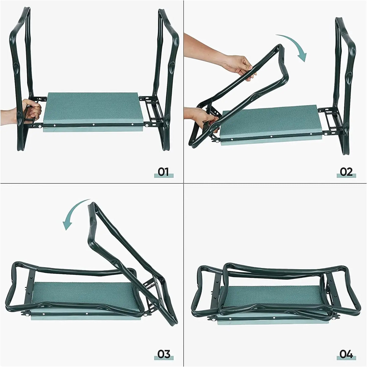 Upgraded Folding Metal Garden Kneeler and Seat with Foam