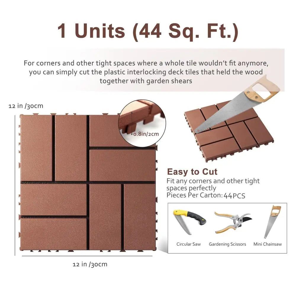 Interlocking Deck Tiles Outdoor Patio All Weather Flooring