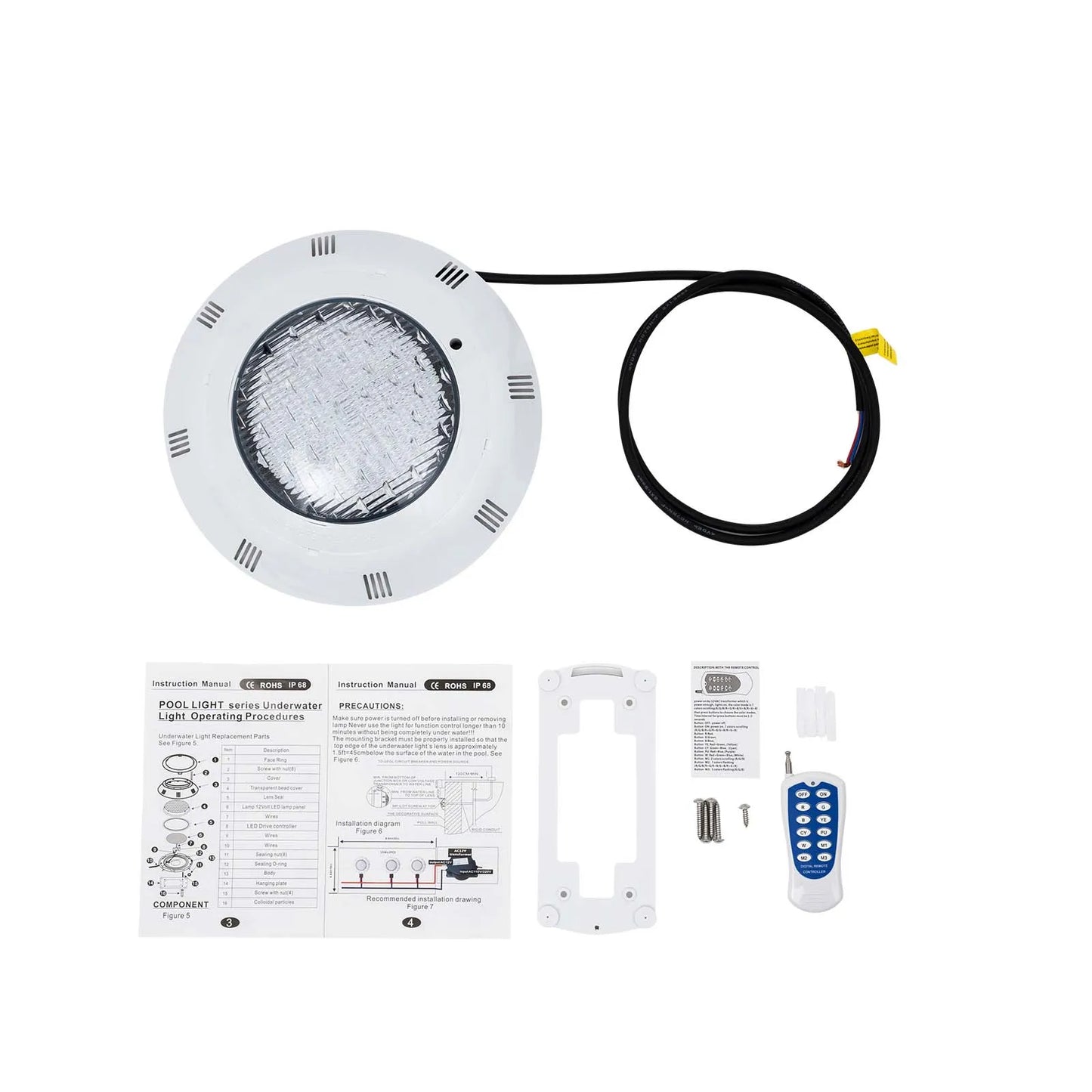 AC 12V RGB Underwater Pool Light IP68 With Remote Control