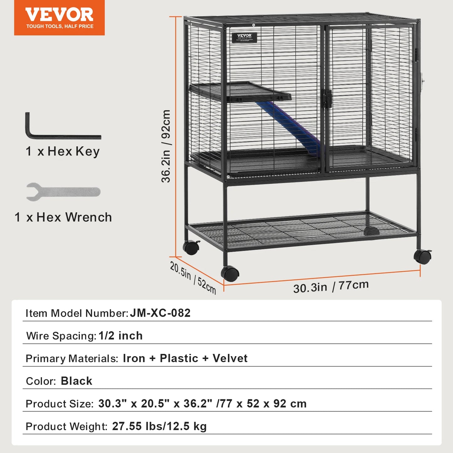 SucceBuy Rolling Metal Ferret Cage 4 Tier Critter Nation Cage