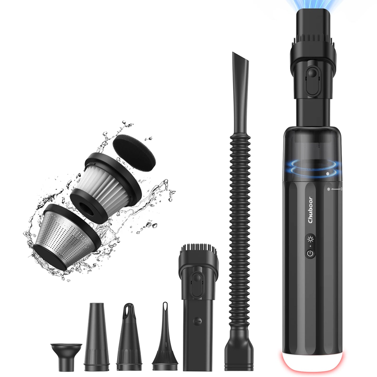 Chuboor Cordless Car Vacuum Cleaner 13000Pa Powerful Handheld