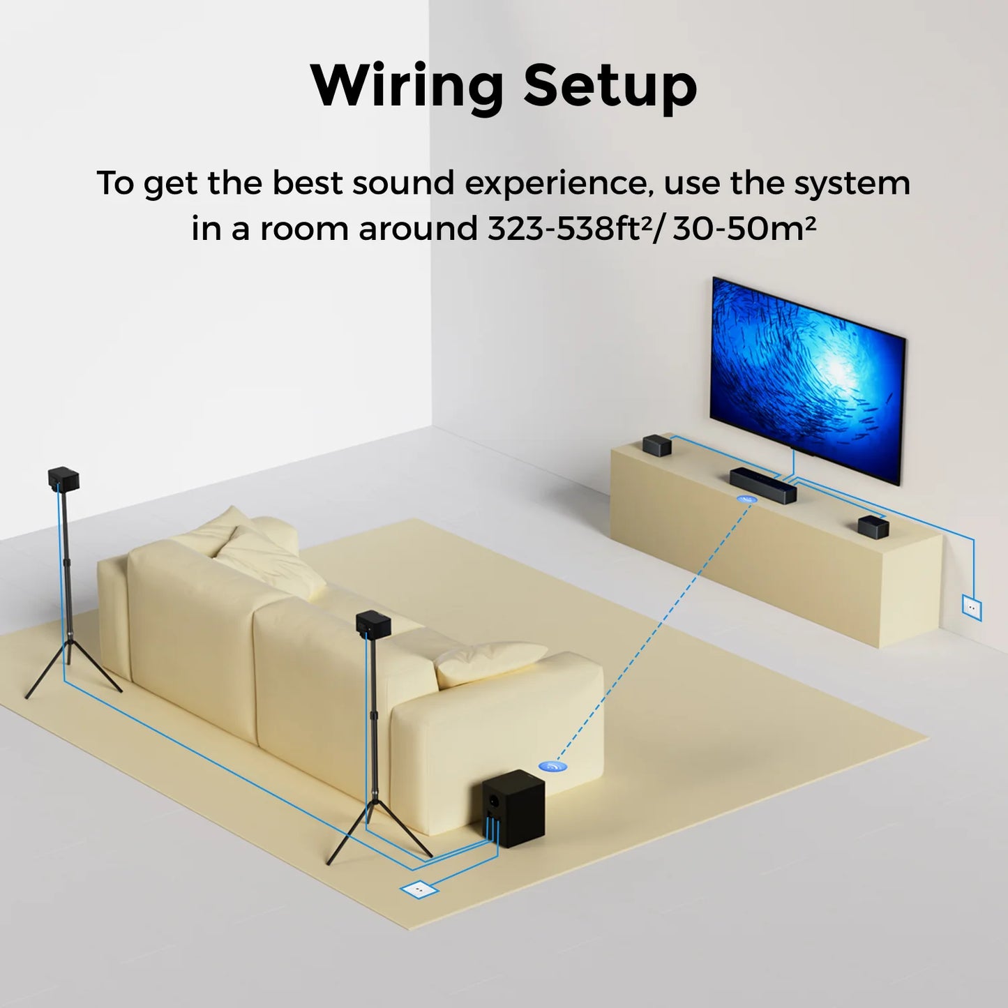 ULTIMEA Poseidon D80 7.1 Channel Dolby Atmos Soundbar Wireless Subwoofer