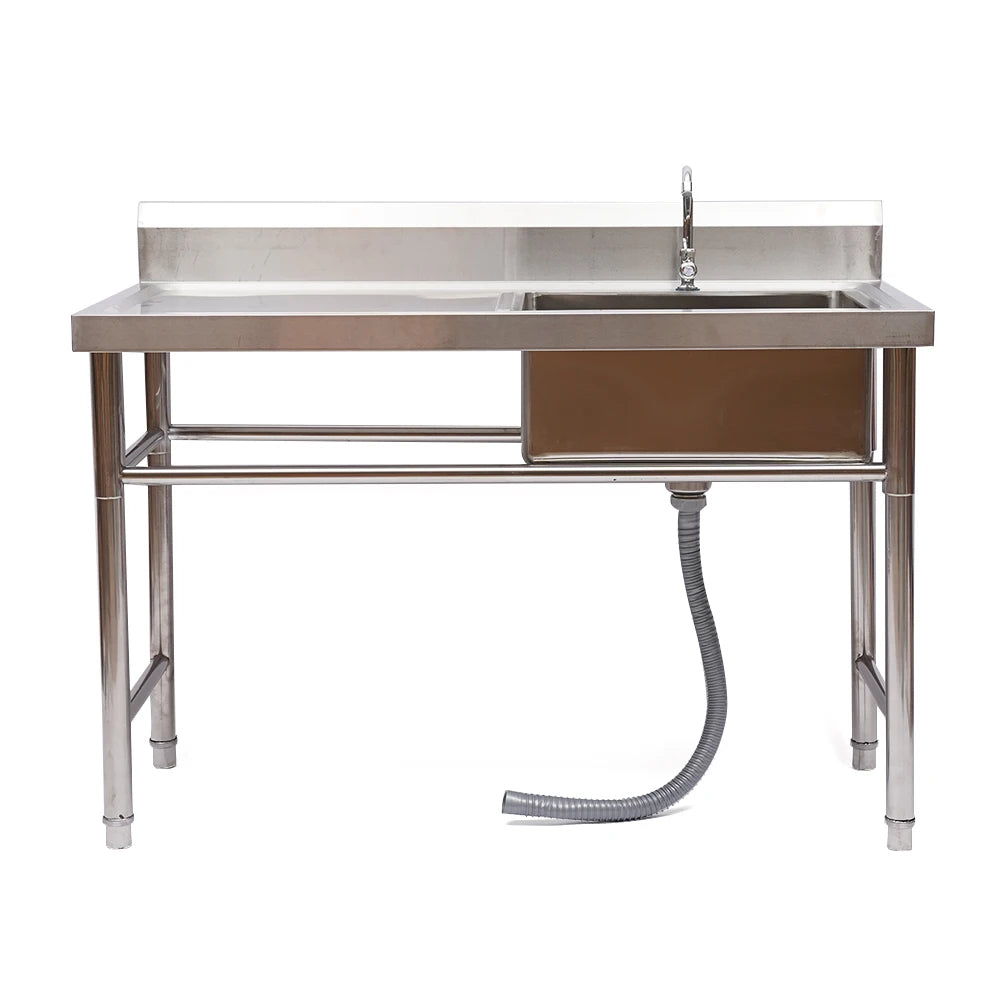 304 Stainless Steel Utility Sink With Faucet And Drainboard