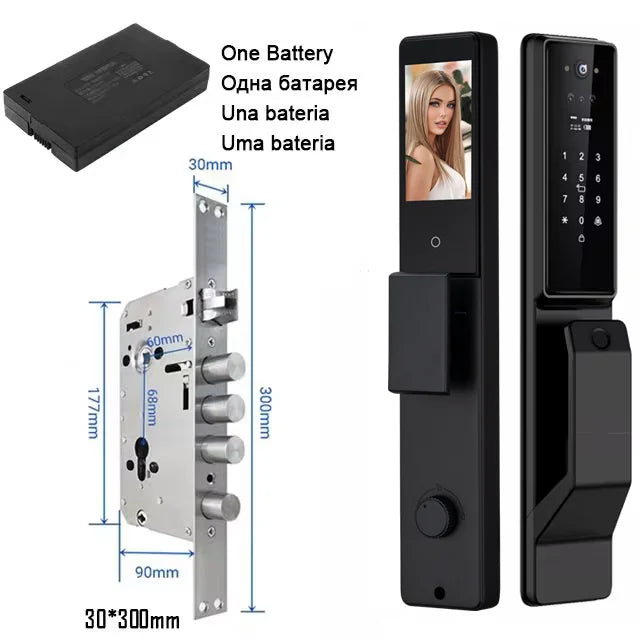 YKESDL Alexa Voice Control Smart Door Lock With 3D Face Recognition Camera
