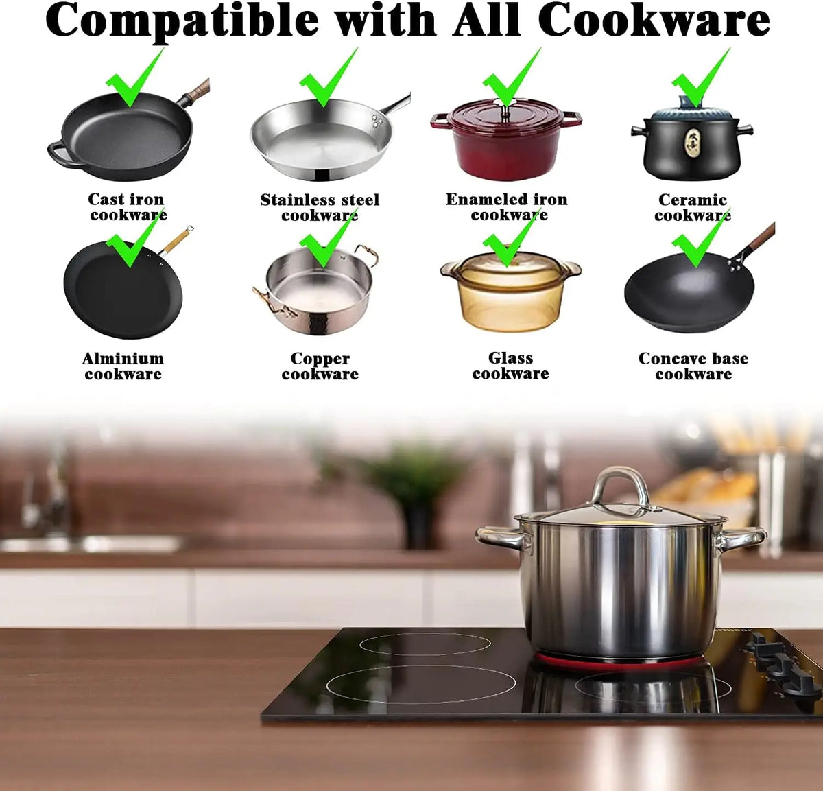 Karinear 4 Burner Electric Cooktop With Precise Temperature Control