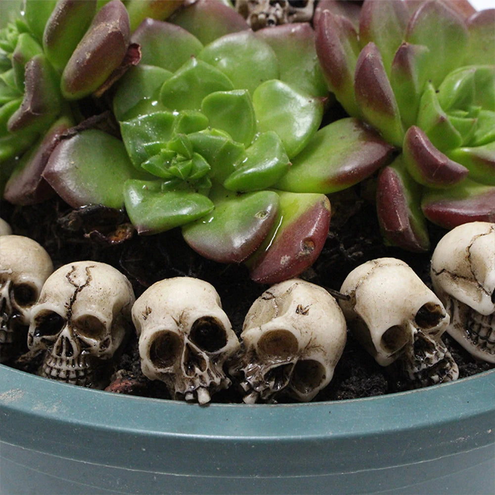 Gothic Skull Sculptures 20Pcs Halloween Resin Figurines For Garden