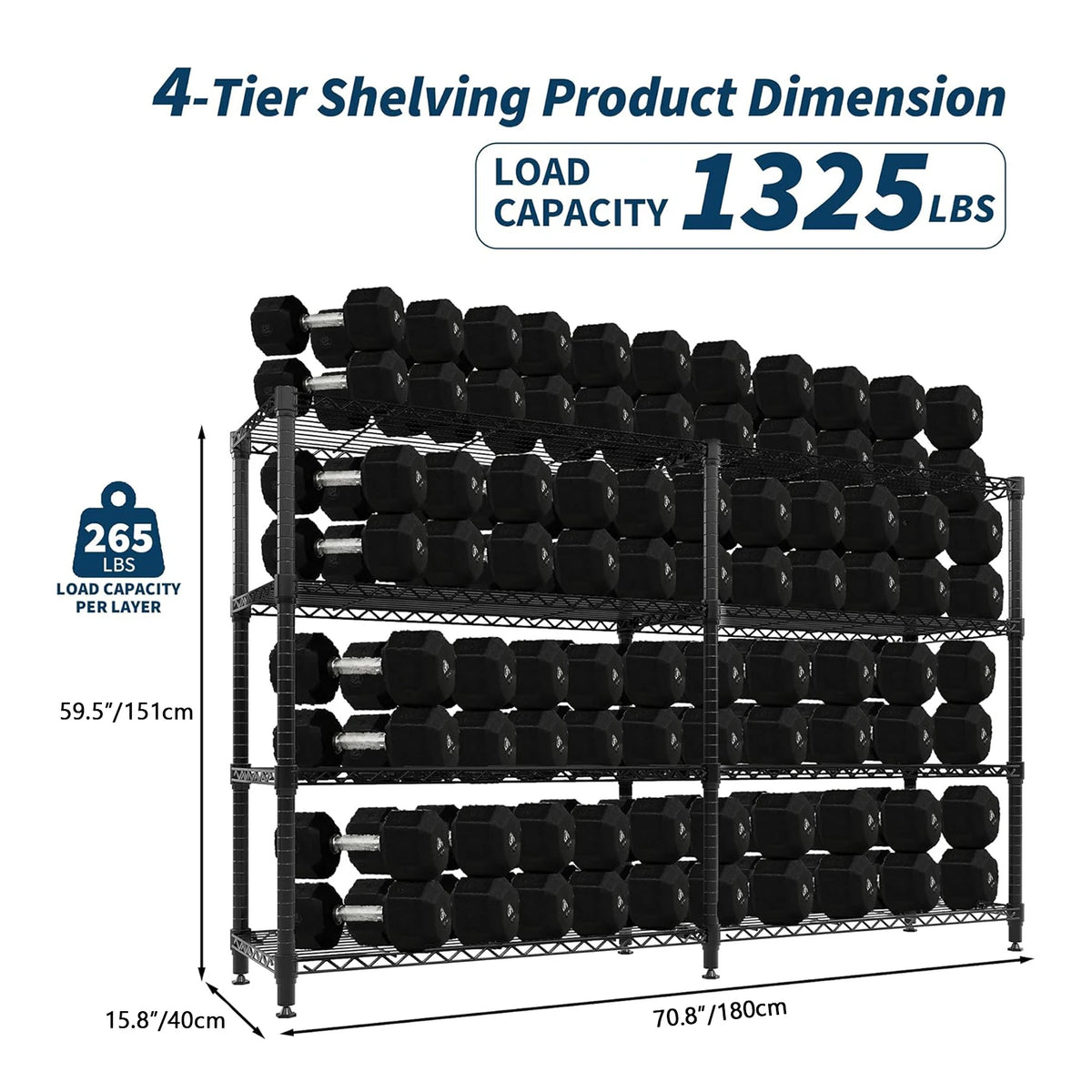 TWISTER Heavy Duty Metal Storage Shelves For Kitchen Organization