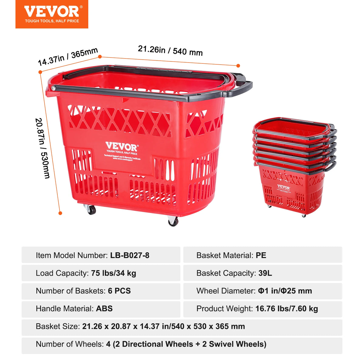 Rolling Shopping Carts With Handles And Wheels For Groceries