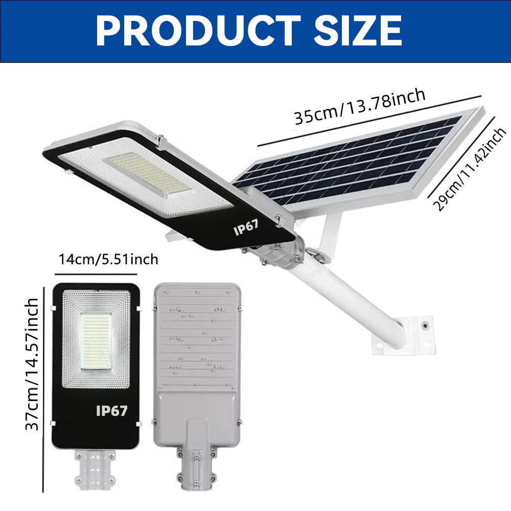 8000mAh Solar Street Light Dusk to Dawn LED Flood Lamp