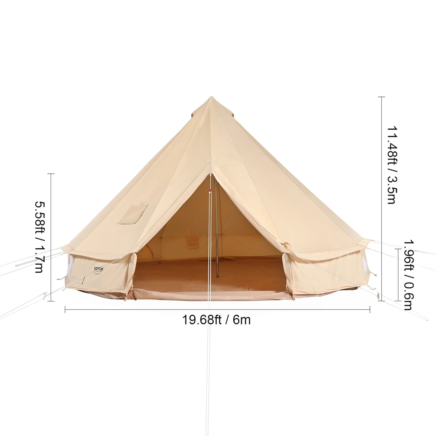 SucceBuy Canvas Bell Tent For Camping Holds Eight People