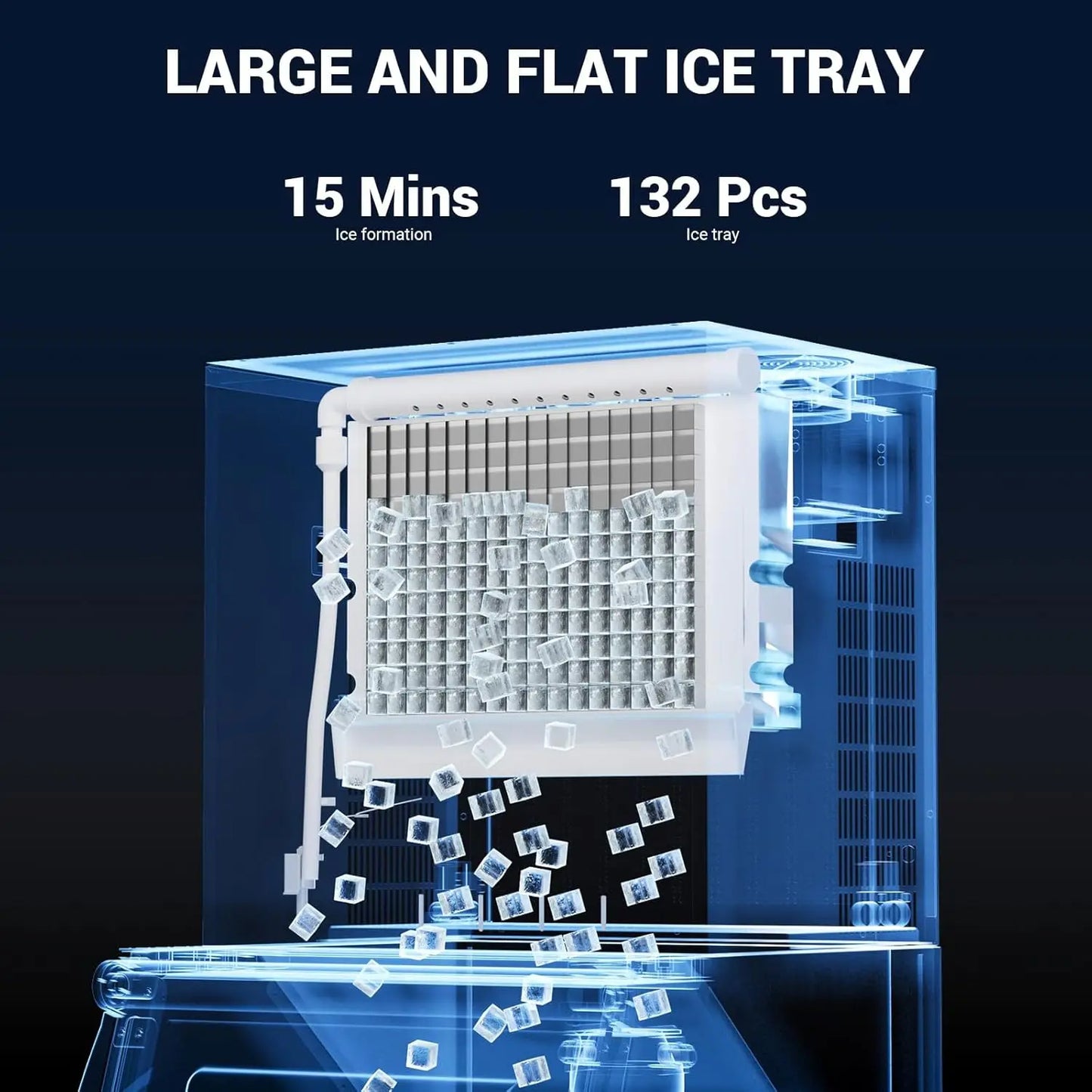 SHICUO Commercial Ice Maker 580 Lbs Per 24h High Capacity