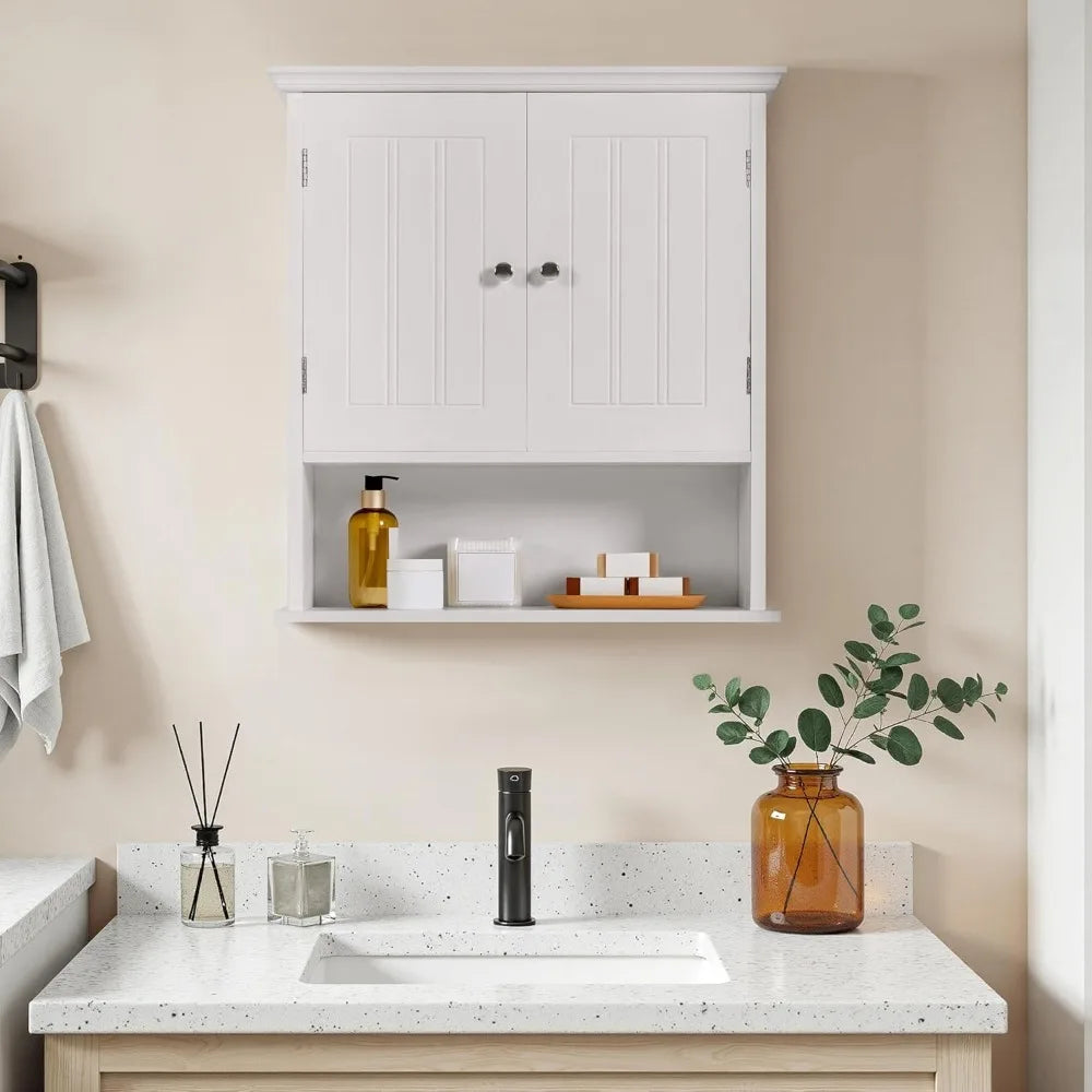 Bathroom Wall Cabinet With Two Doors And Adjustable Shelf