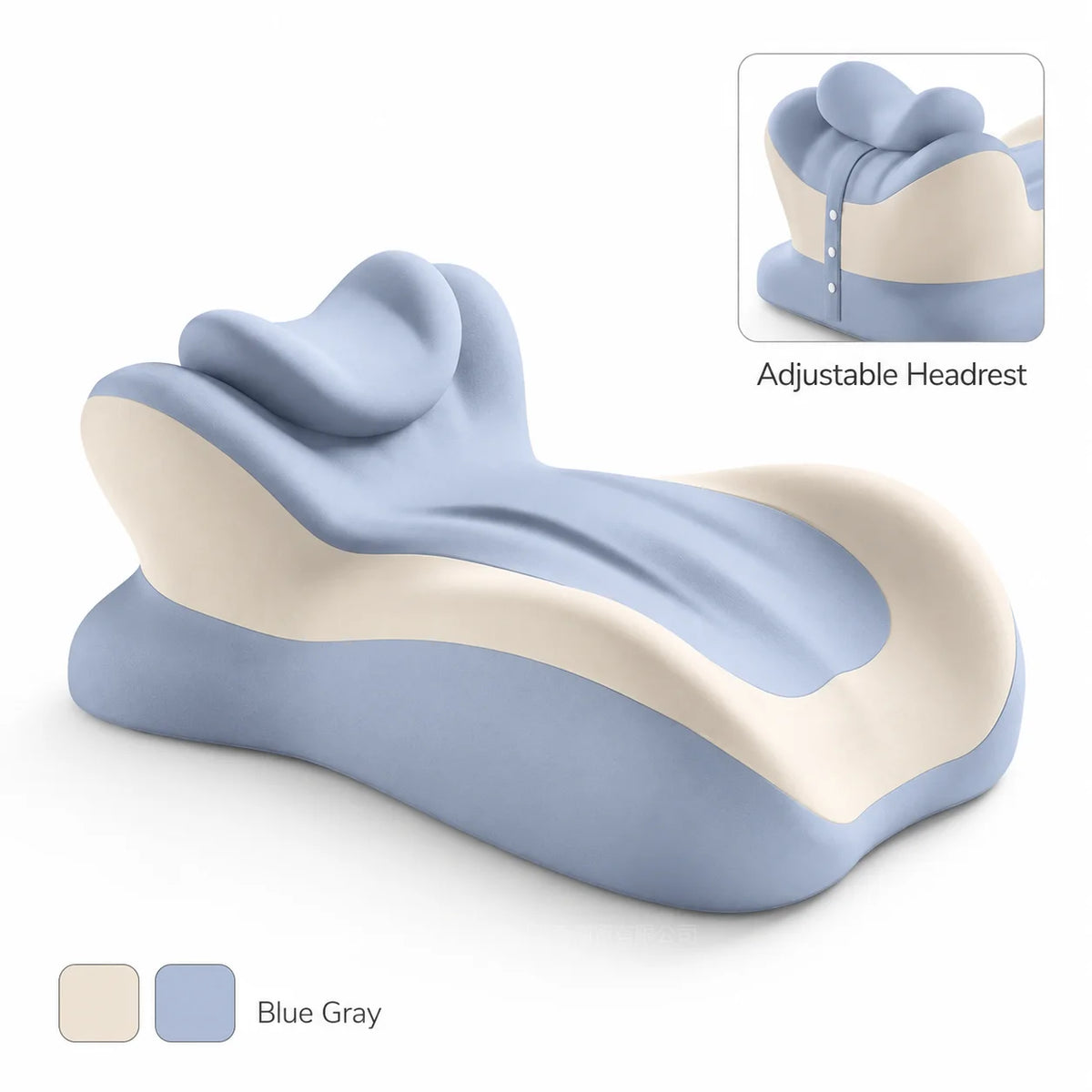 Ergonomic Memory Foam Prone Reading Pillow With Detachable Headrest