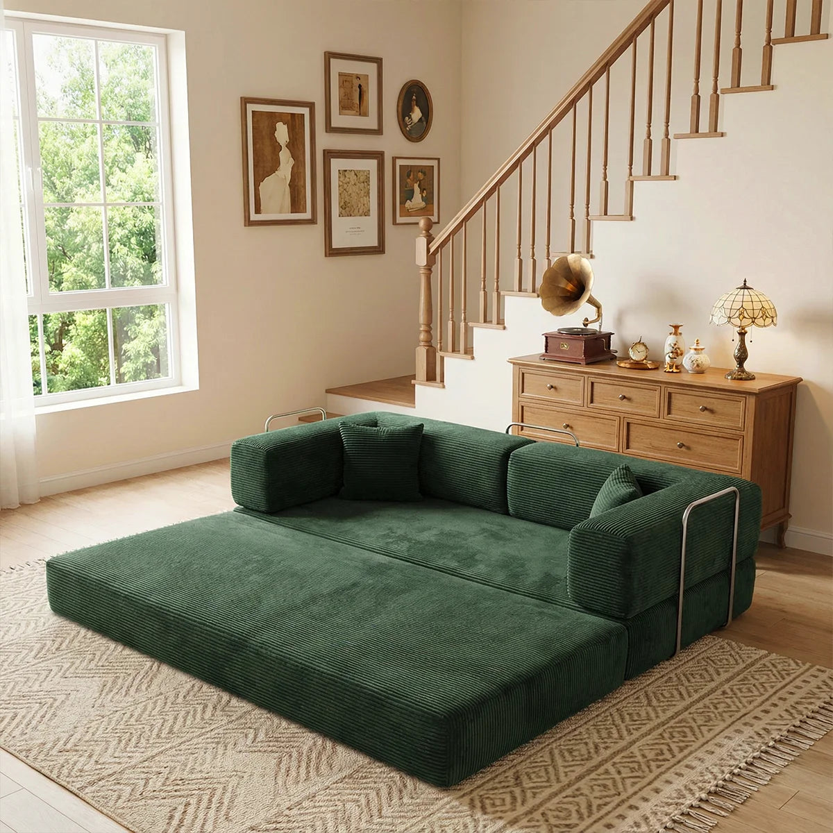 YQzyphyna Futon Sofa Bed Convertible Couch 4 In 1 Comfort