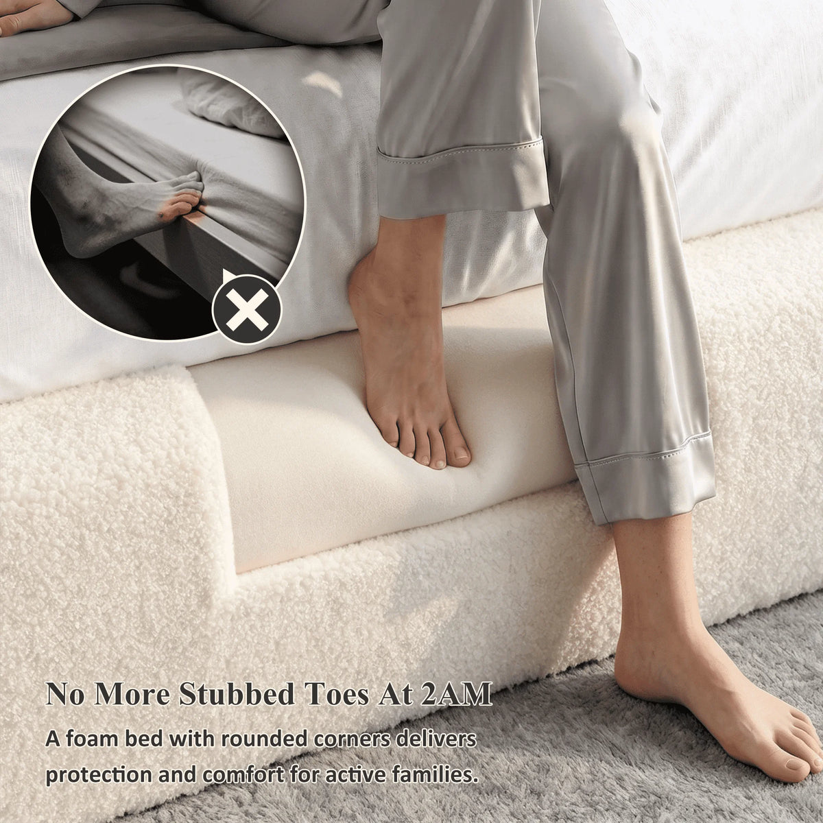EnHomee Cloud Bed Frame With Detachable Headboard