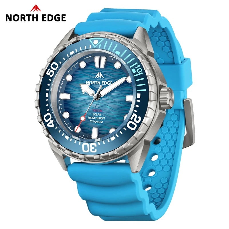 North Edge Titanium Solar Quartz Dive Watch For Men