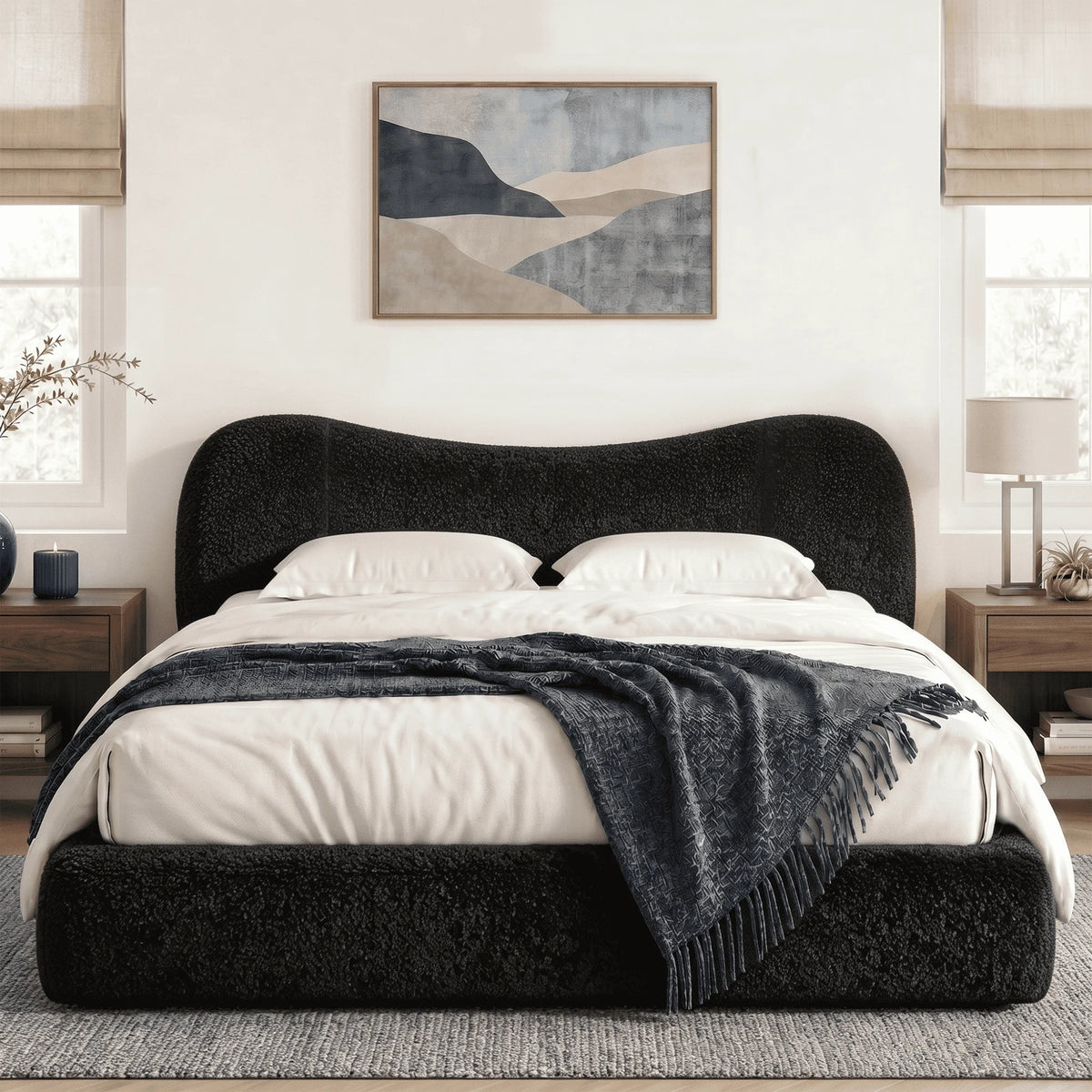 EnHomee Cloud Bed Frame With Detachable Headboard
