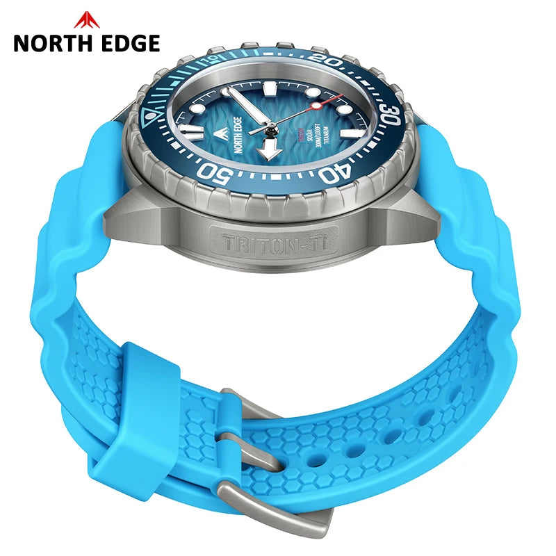 North Edge Titanium Solar Quartz Dive Watch For Men