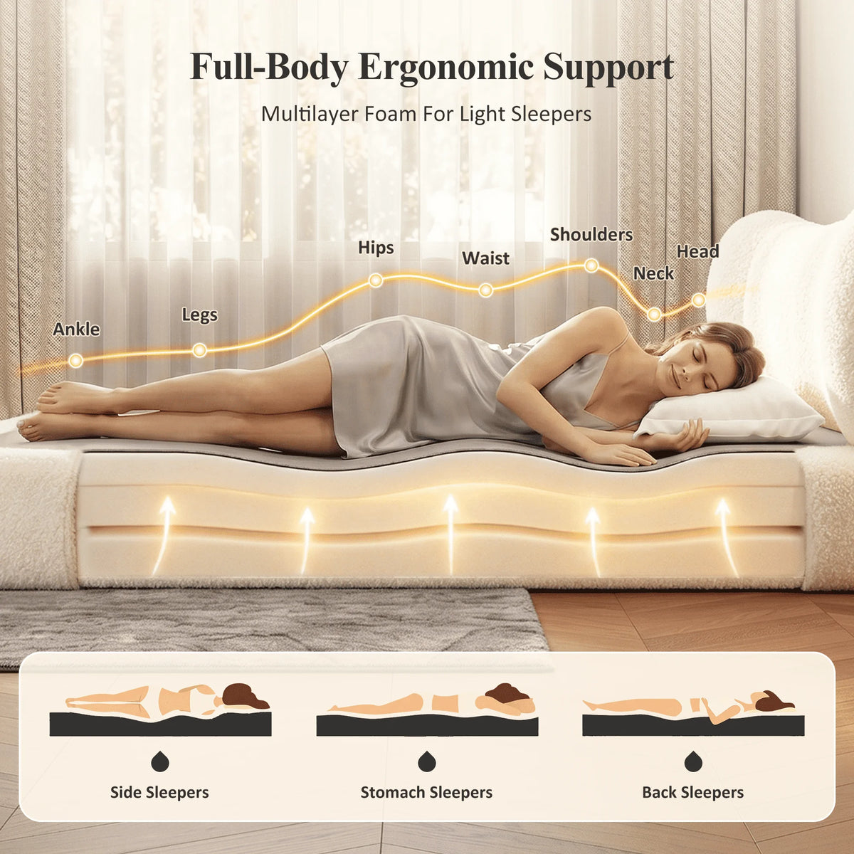 EnHomee Cloud Bed Frame With Detachable Headboard