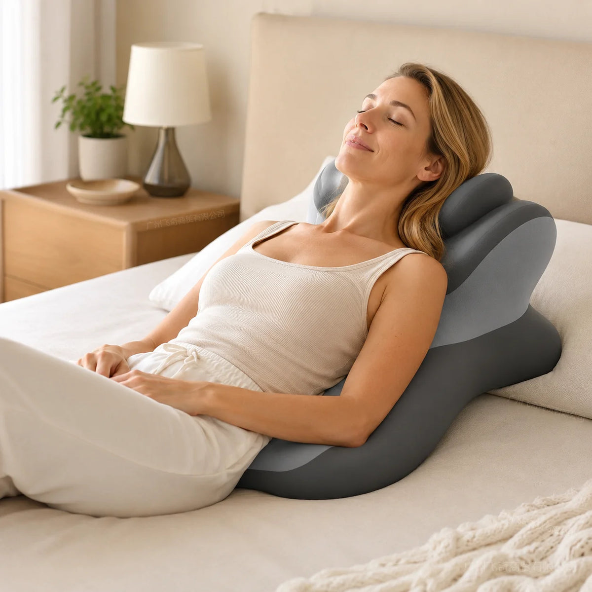 Ergonomic Memory Foam Prone Reading Pillow With Detachable Headrest