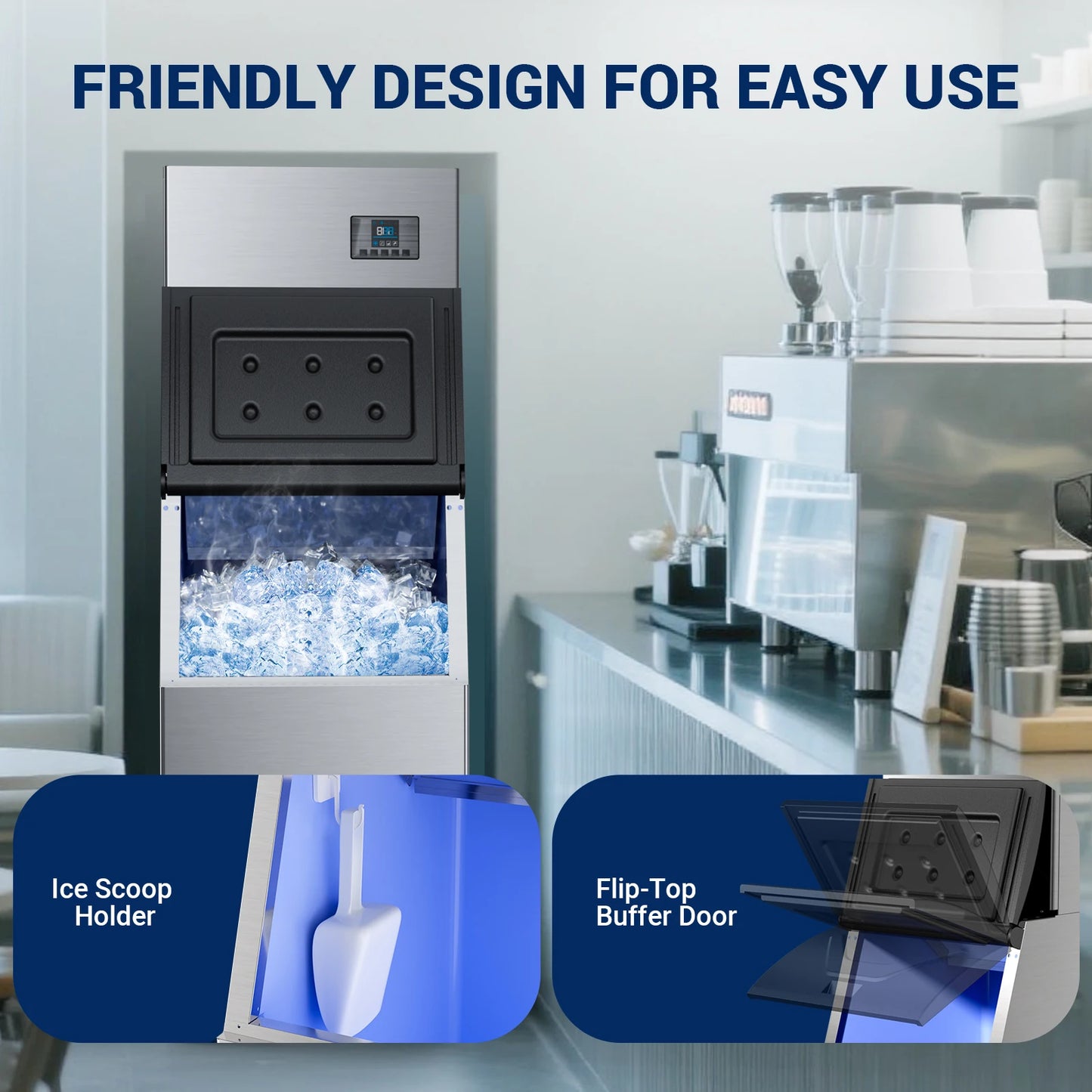 SHICUO Commercial Ice Maker 580 Lbs Per 24h High Capacity