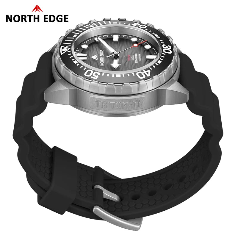 North Edge Titanium Solar Quartz Dive Watch For Men