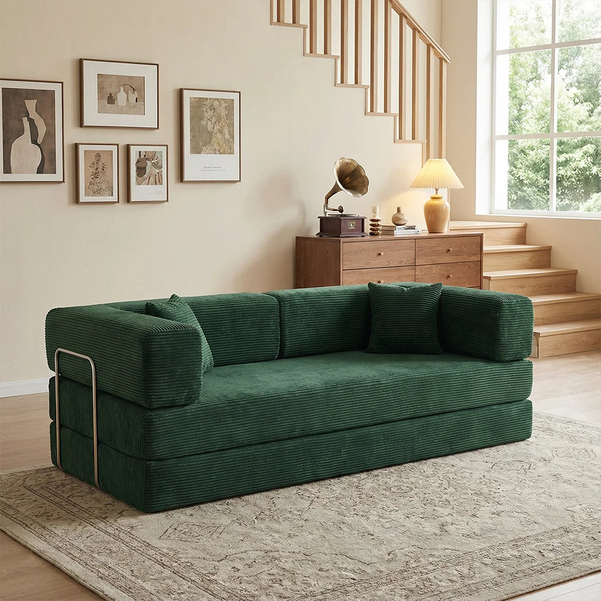 YQzyphyna Futon Sofa Bed Convertible Couch 4 In 1 Comfort