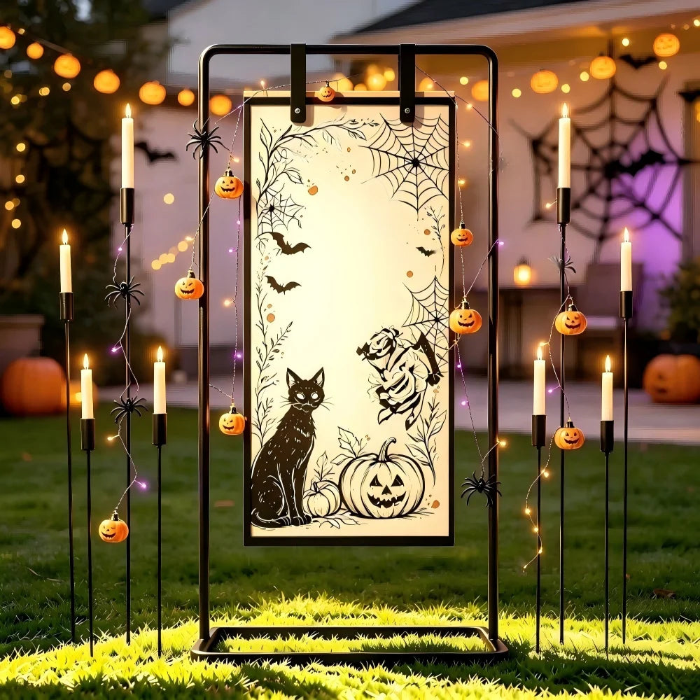 Adjustable Metal Wedding Sign Stand Heavy Duty Leather Straps Holder