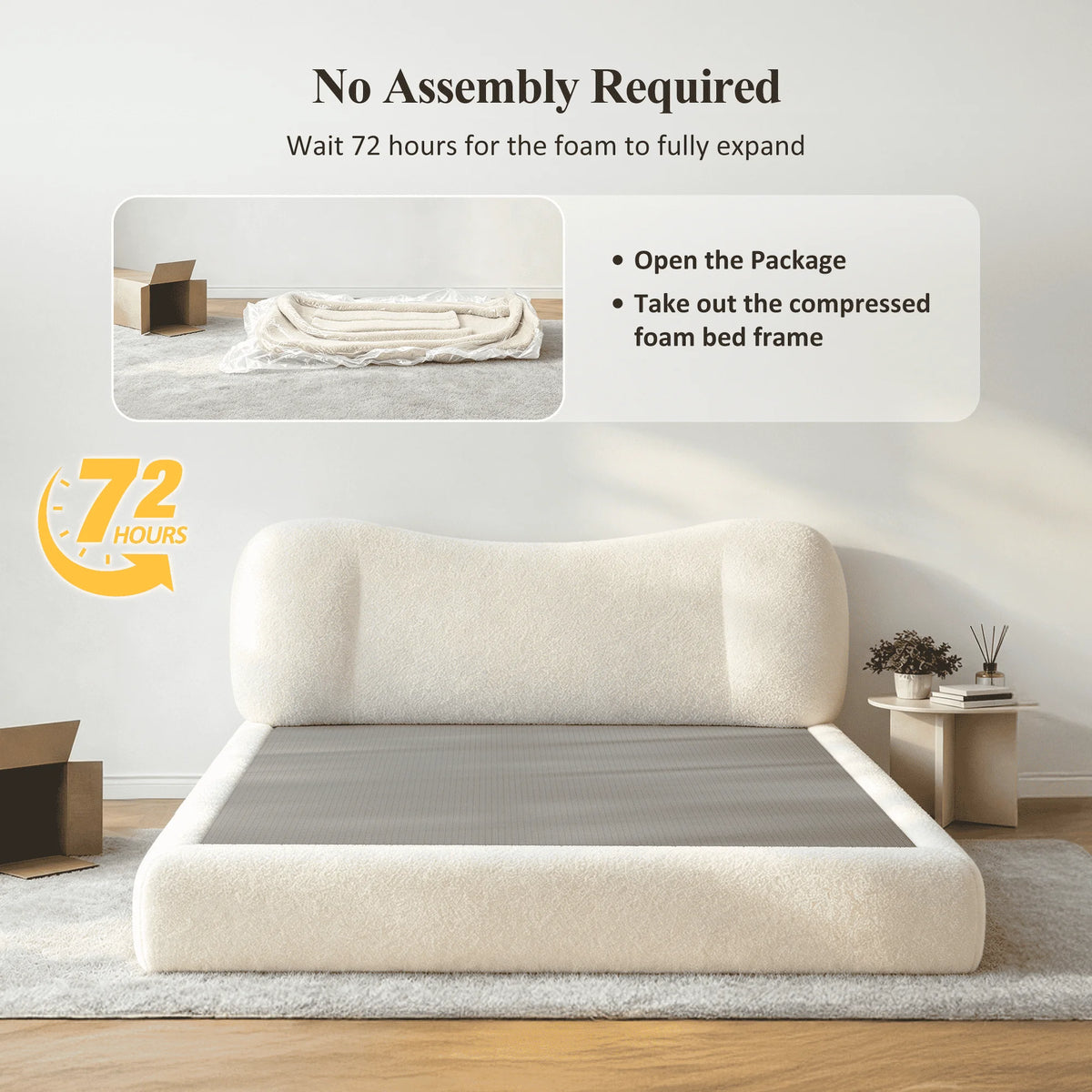 EnHomee Cloud Bed Frame With Detachable Headboard