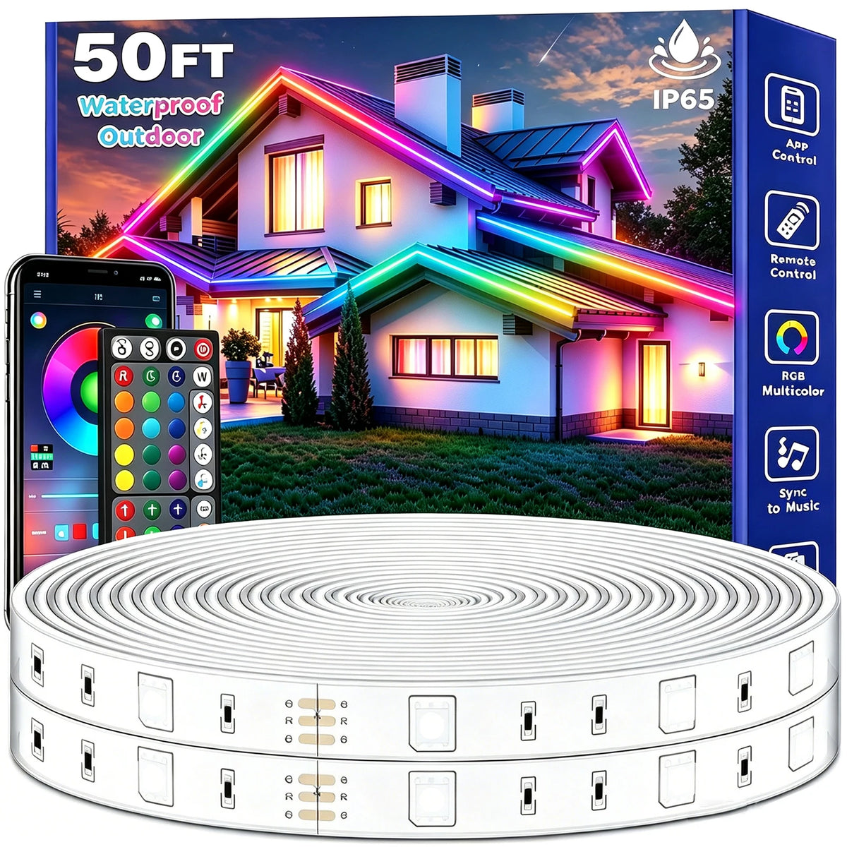 Ailbton Waterproof RGB LED Strip Lights With App Control