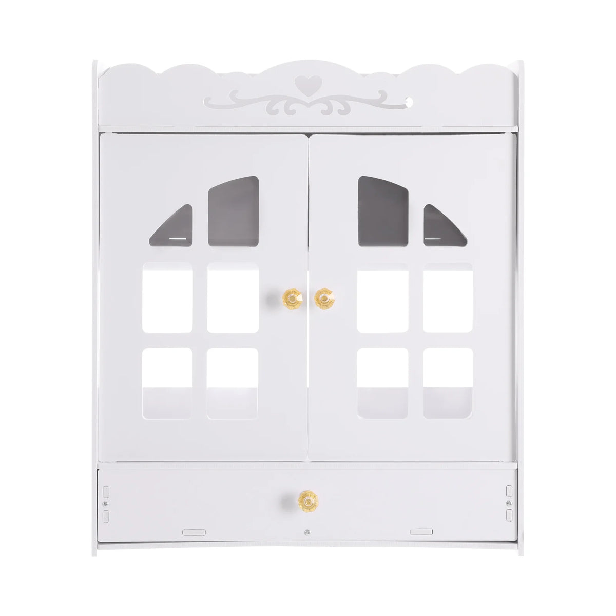 Wall Mounted Bathroom Organizer With Four Waterproof Plastic Shelves