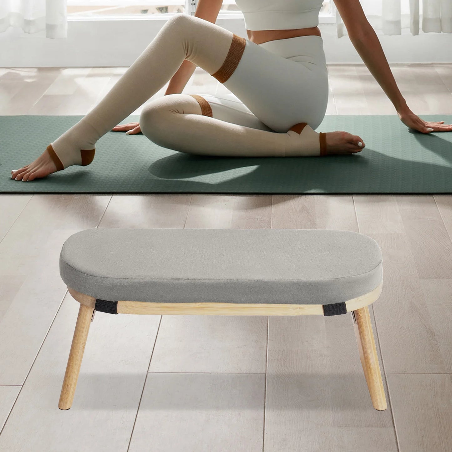 Bymaocar Foldable Meditation Bench Kneeling Stool For Home