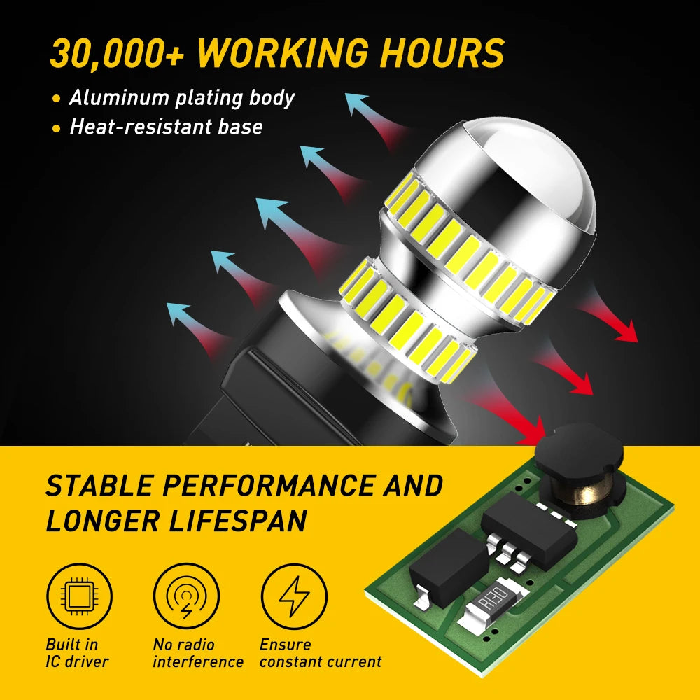 AUXITO 7443 W21 5W LED Bulb T20 Car Reverse Lights