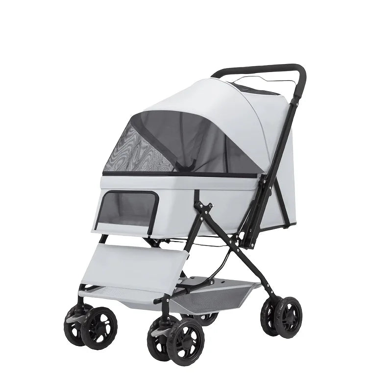 D09 Four Wheel Pet Stroller for Dogs and Cats Portable Travel Cart