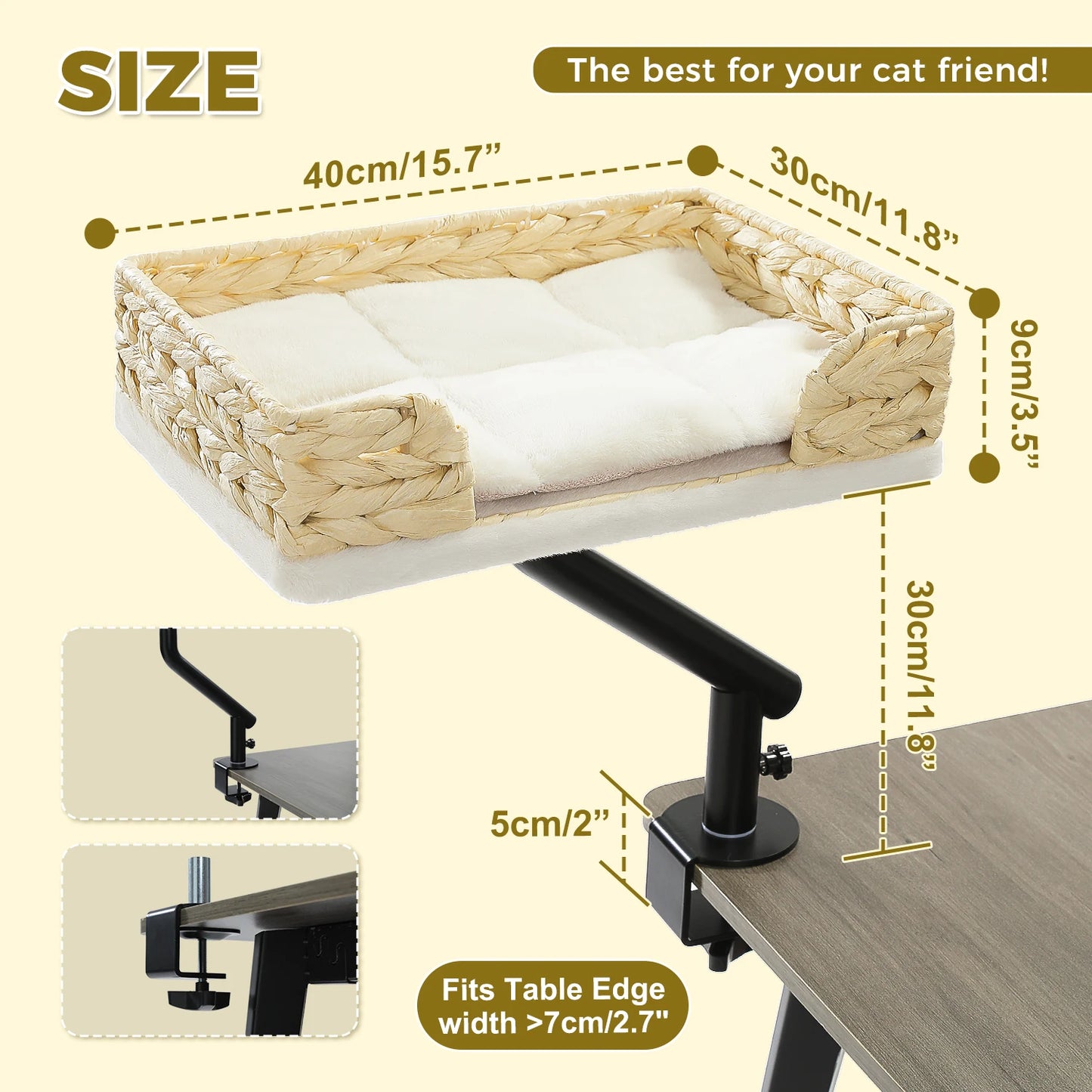 PAWZ Road Cat Desk Bed 360 Degree Rotatable Stand For Indoor Cats