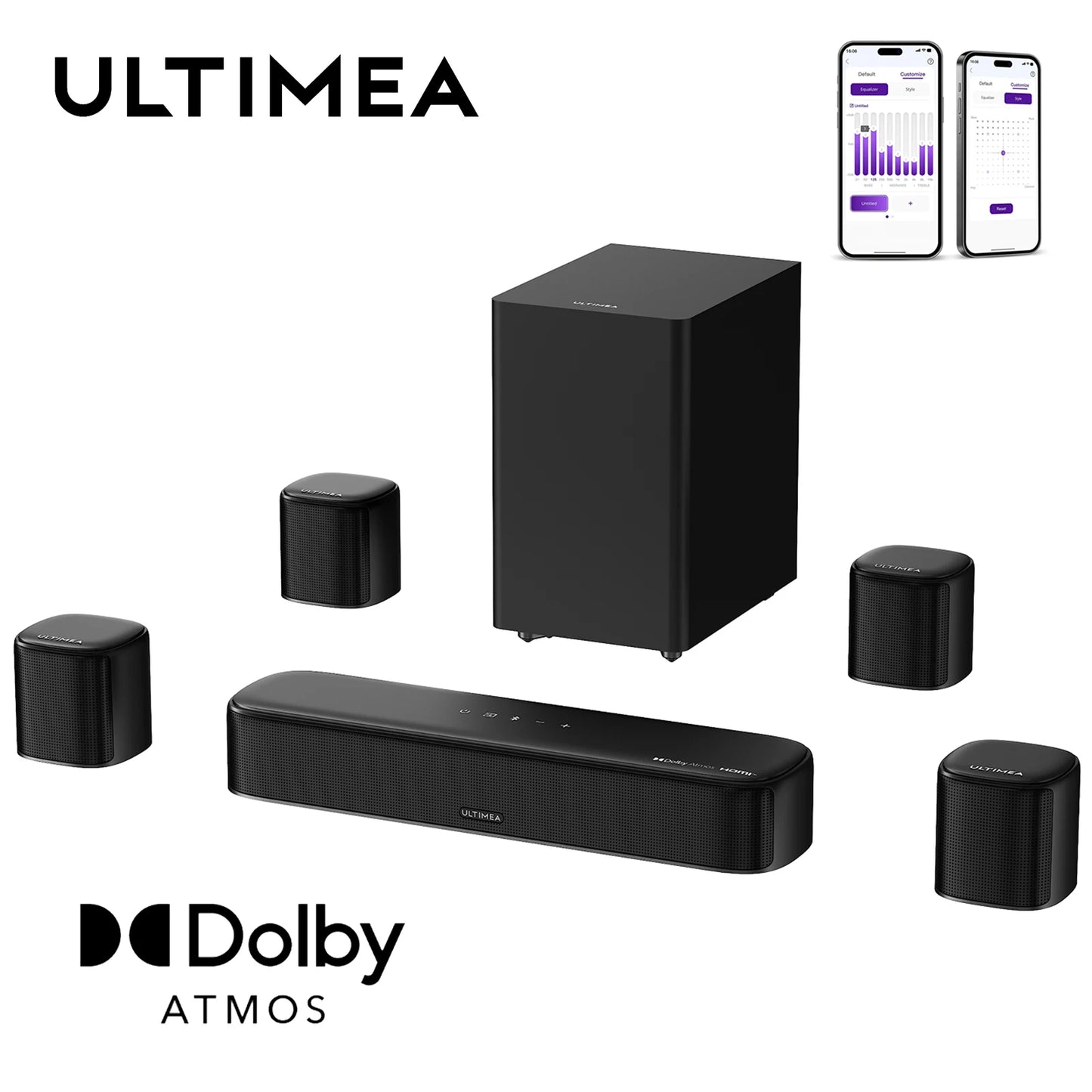 Ultimea 420W Dolby Atmos Soundbar With Subwoofer And Surround Speakers