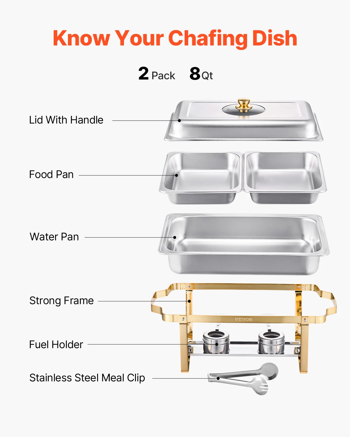 SucceBuy Stainless Steel Chafing Dish Buffet Set For Party Banquet