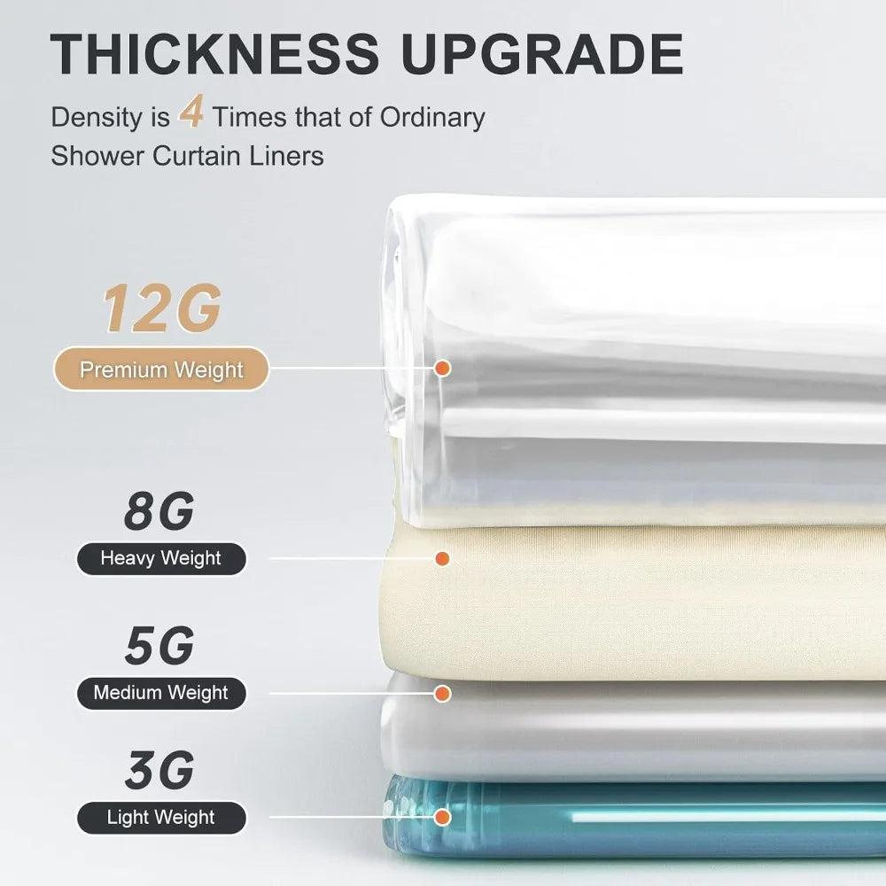 Clear Polyester Shower Curtain Liner With Weighted Bottom Waterproof
