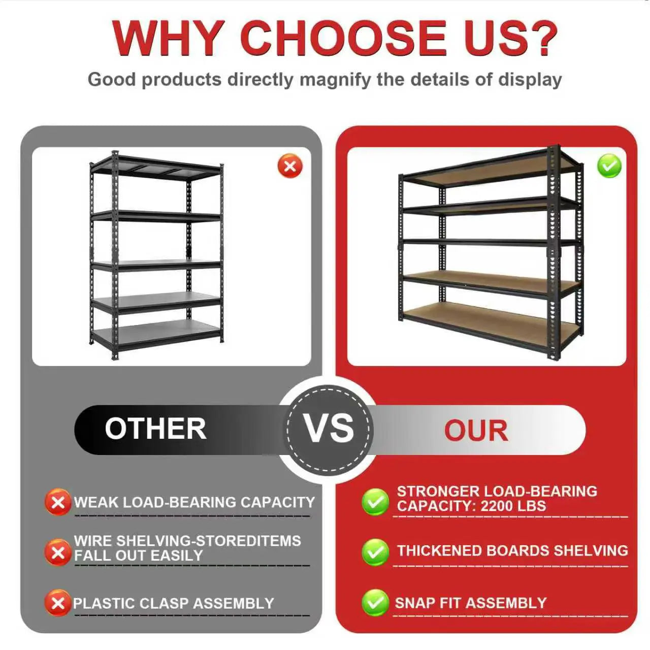 Sturdy Metal Storage Racks Extra Wide Garage Shelving With Adjustable Height
