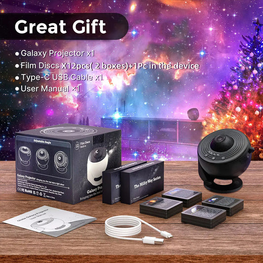 Mexllex Galaxy Ultral Star Projector 13 In 1 LED Night Light With Discs