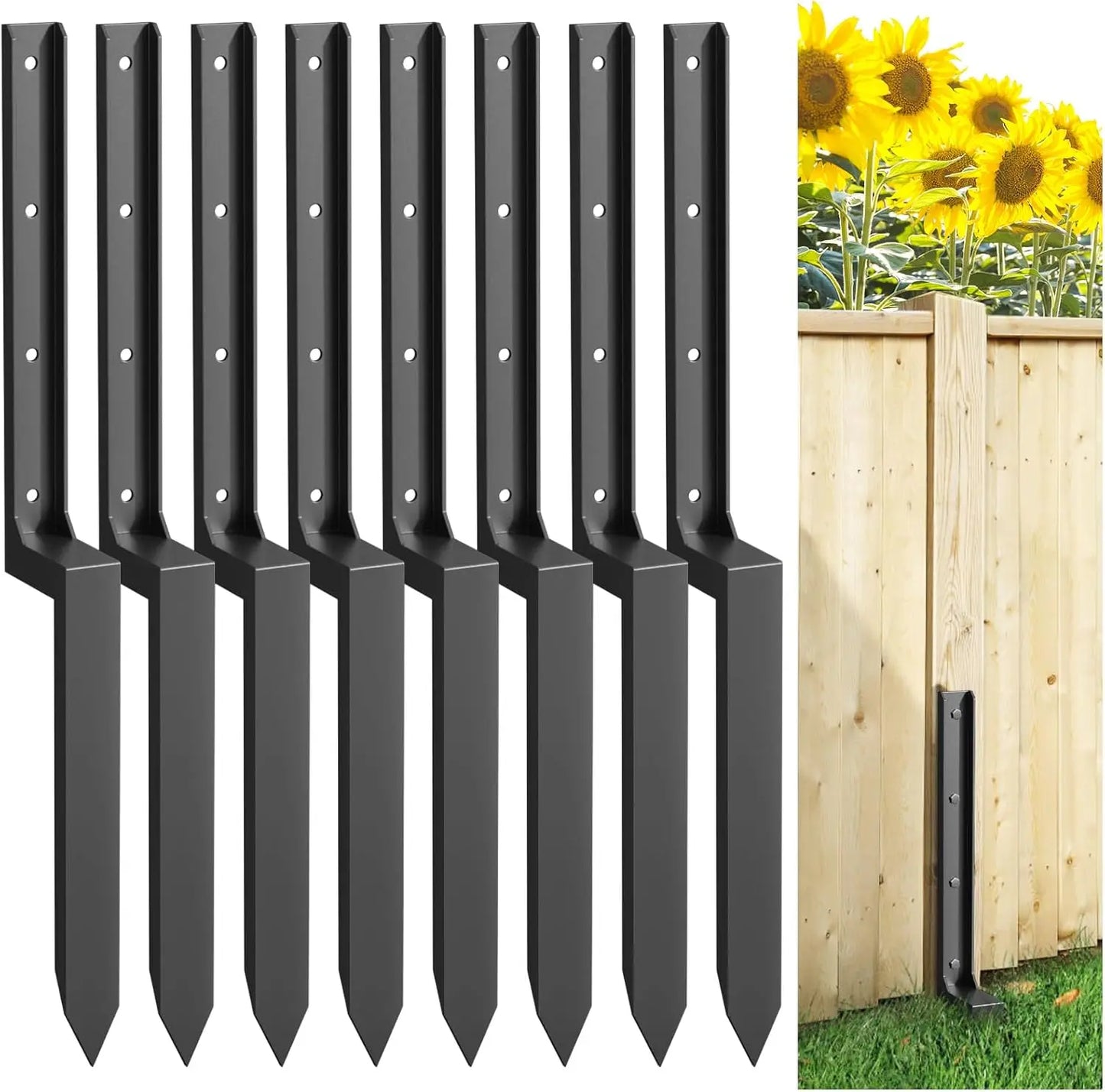 JETTING Heavy Duty Fence Post Repair Kit for Wooden Supports