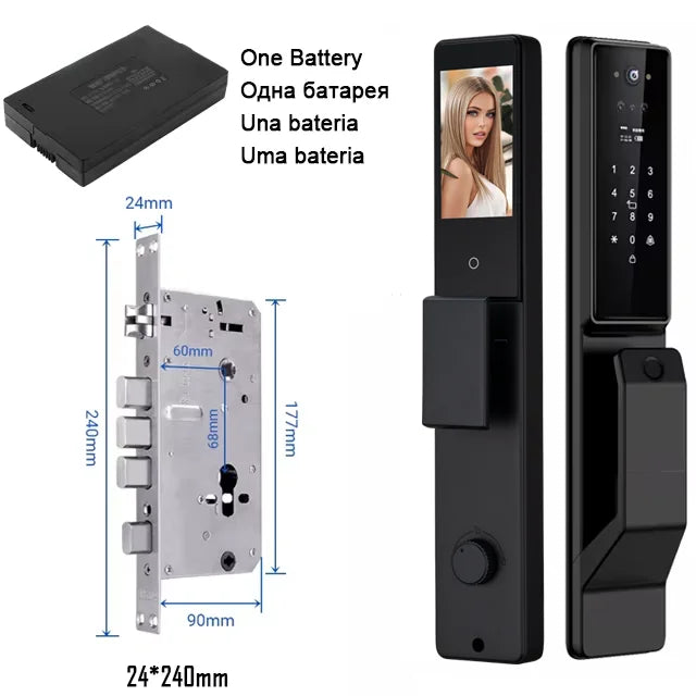 YKESDL Alexa Voice Control Smart Door Lock With 3D Face Recognition Camera