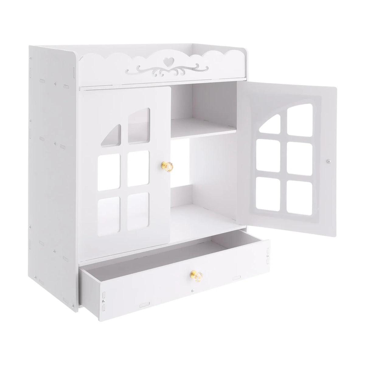 Wall Mounted Bathroom Organizer With Four Waterproof Plastic Shelves