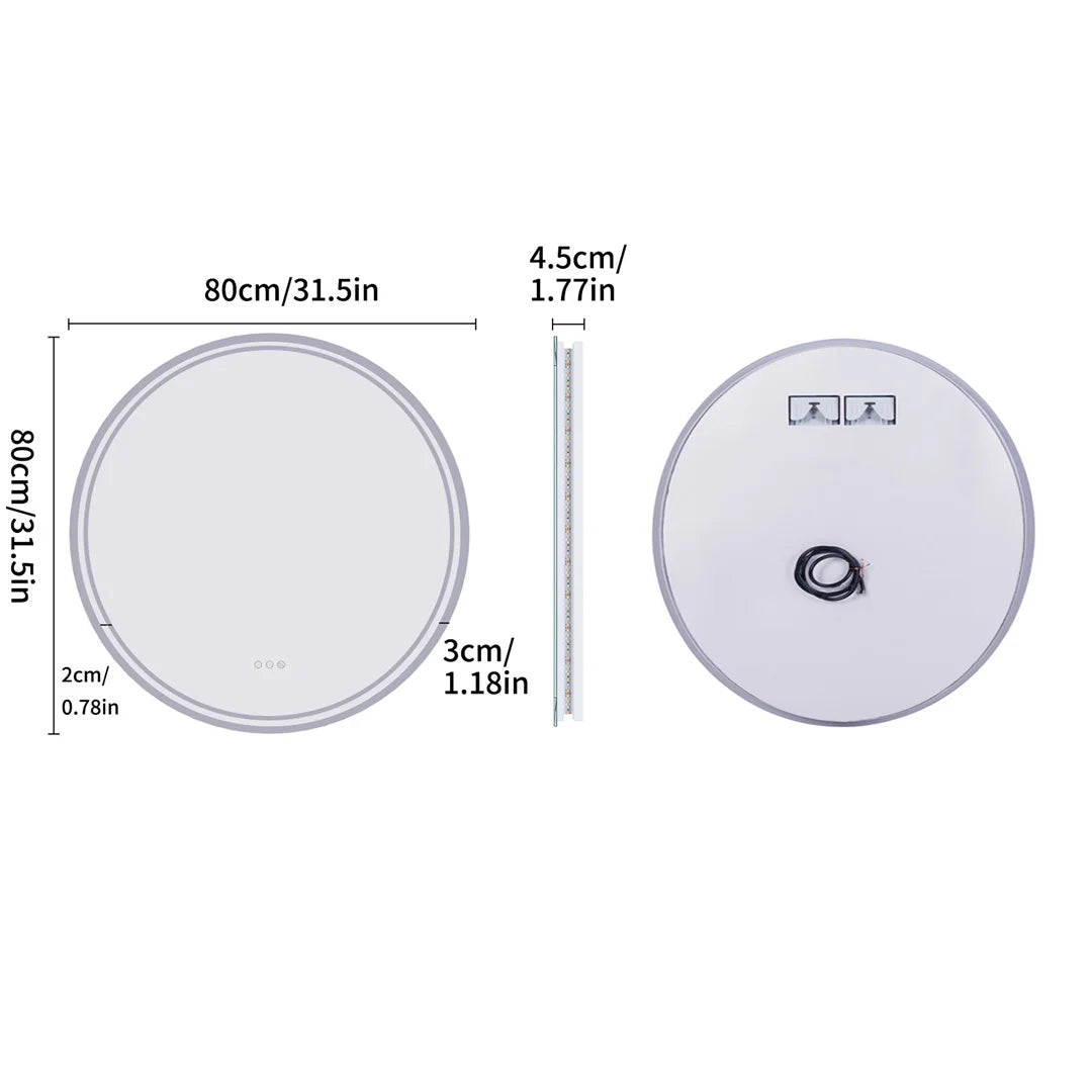 Luvodi Led Bathroom Mirror With Touch Screen And Anti Fog
