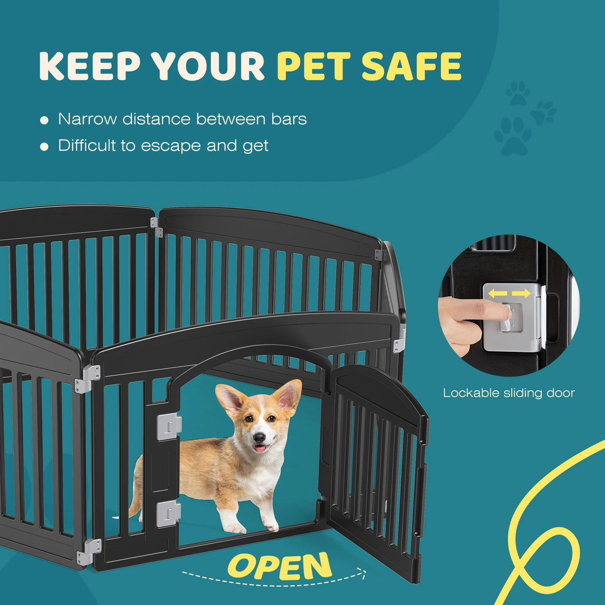 Jhk Plastic Dog Playpen 6 Panel Expandable Pet Fence