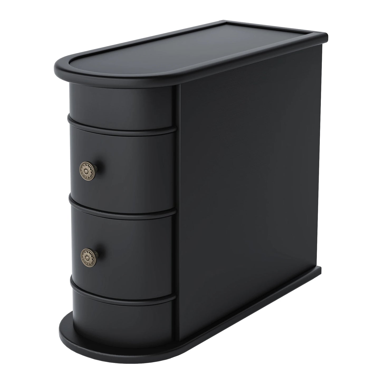 Tribesigns Round Solid Wood End Table With Drawer Nightstand