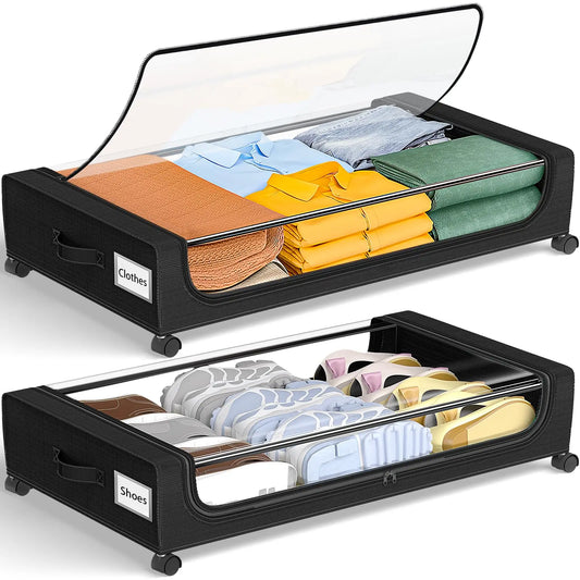 Under Bed Storage Containers With Wheels And Clear Lids